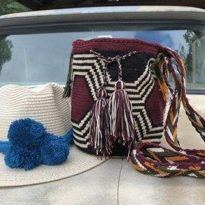 Colombia Wayuu Bucket Bag Drawstring Handmade Knit